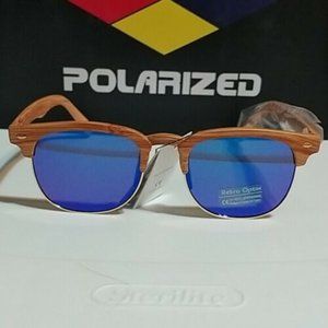 Wood Sunglasses Reflective Color Lens Polycarbonat